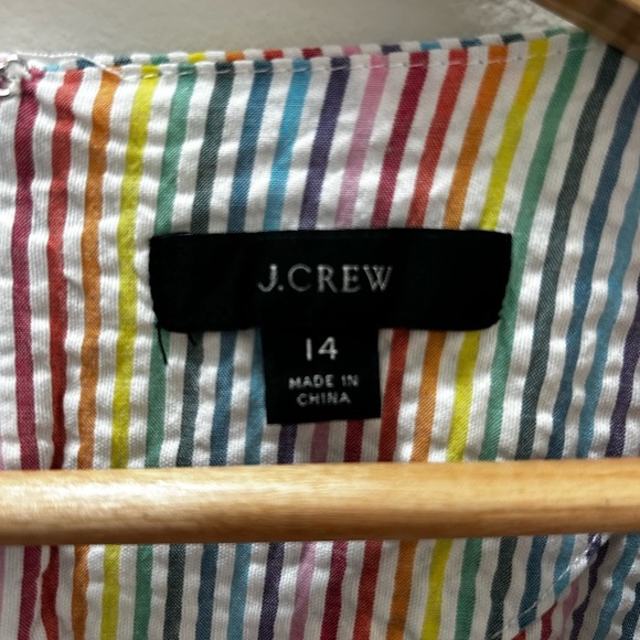 J. Crew rainbow seersucker peplum top - Picture 3 of 5
